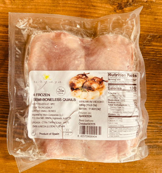 Semi-boneless Quail  4 pack  FROZEN